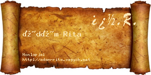 Ádám Rita névjegykártya