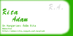 rita adam business card